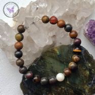 Tiger Iron Healing Bracelet with Mother of Pearl
